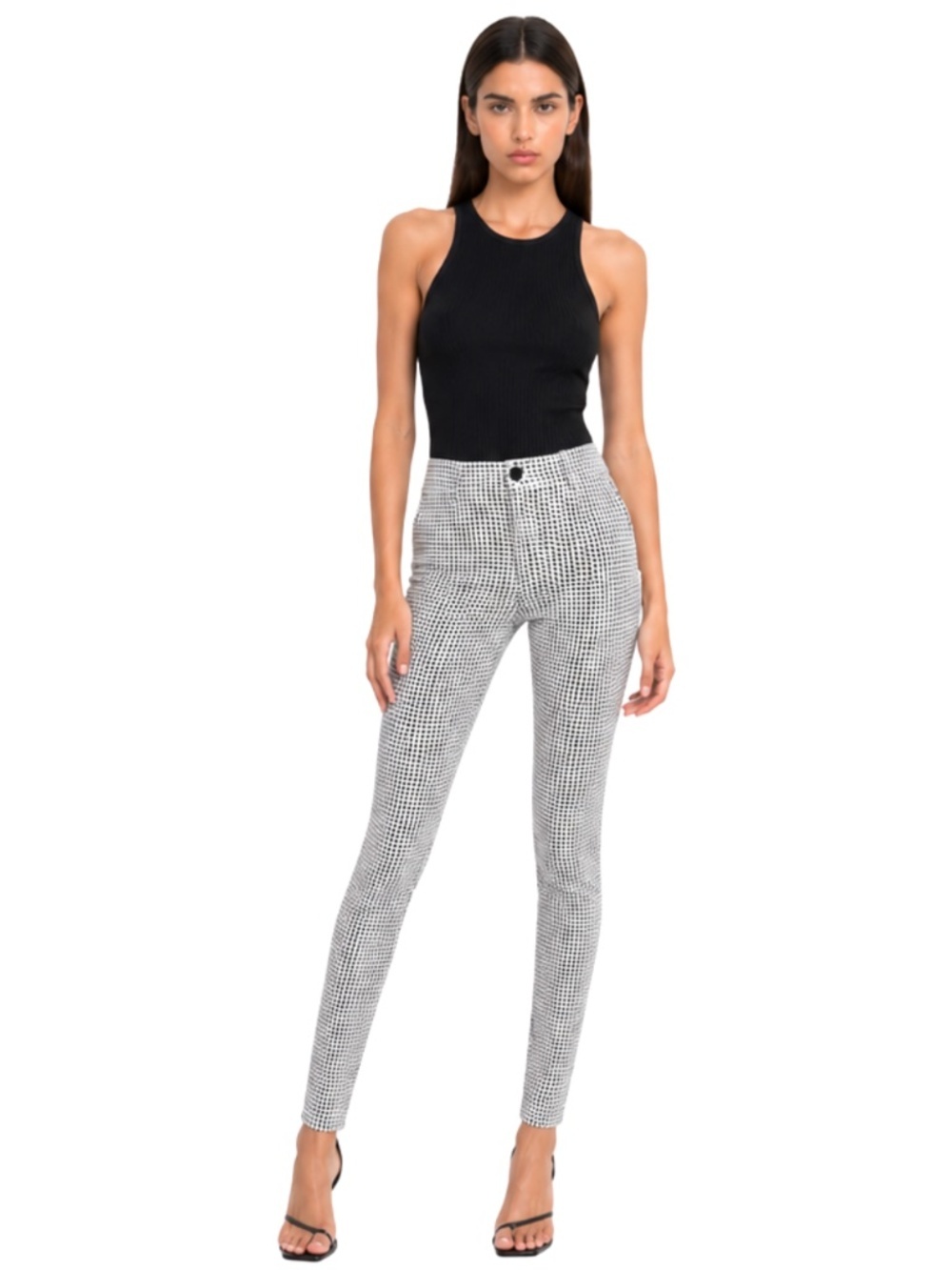 4/$20➡️ Garage Black & White Checkered Skinny Pull-On Ponte Pants – Size XS NWT